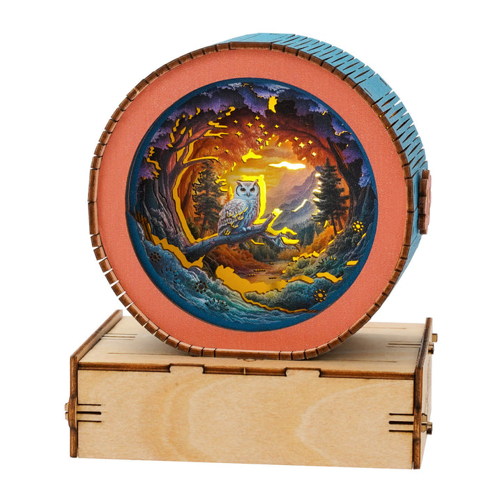 Forest Fantasy Owl Kit- 3D Wooden Puzzle Night Light