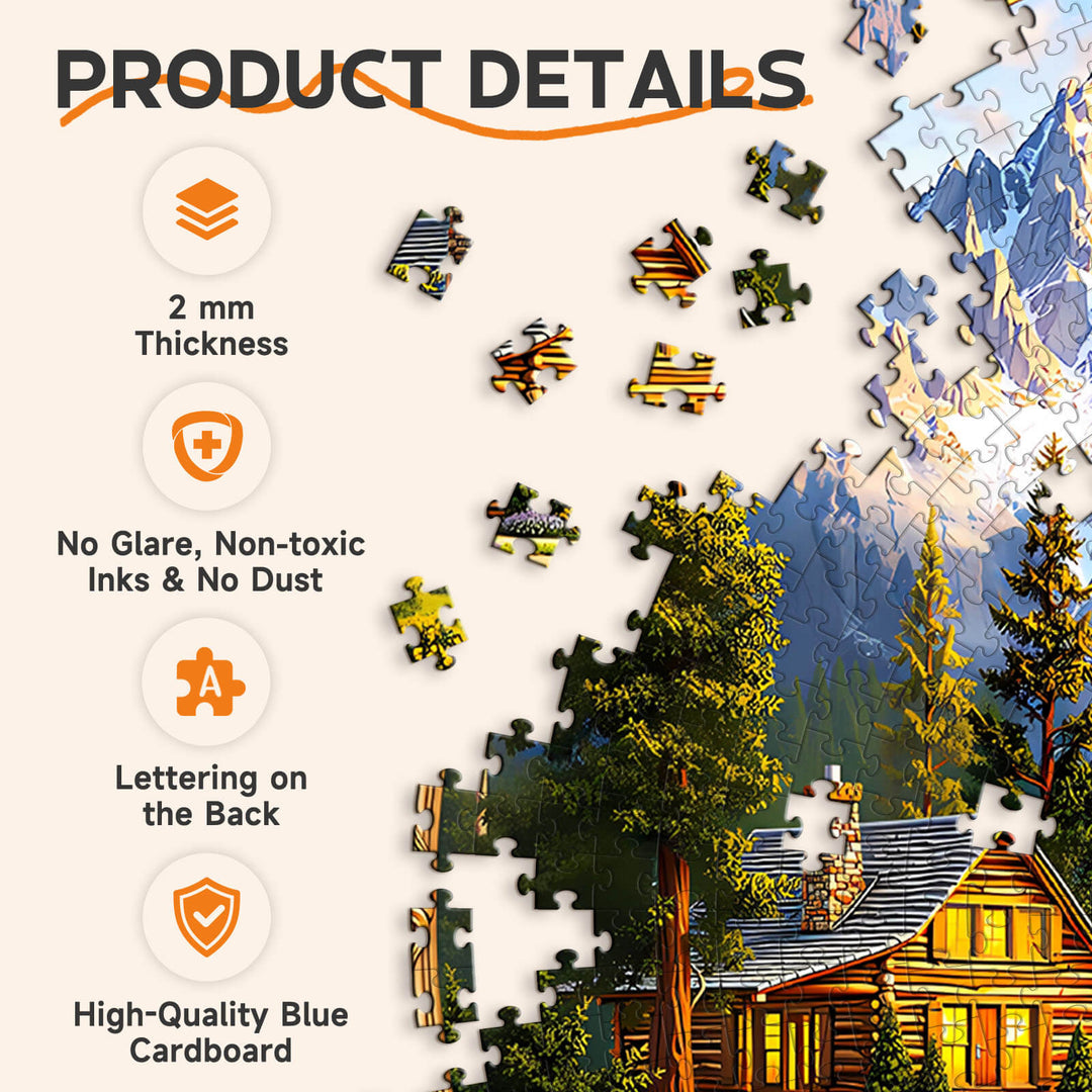 Mountain Cabin View 1000 Piece Puzzle