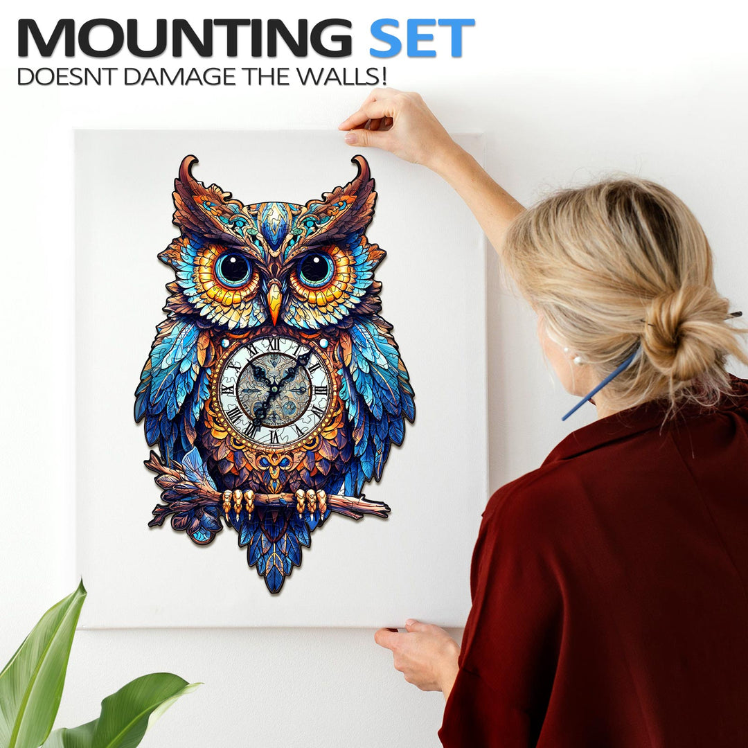 Owl Clocks Wooden Jigsaw Puzzle