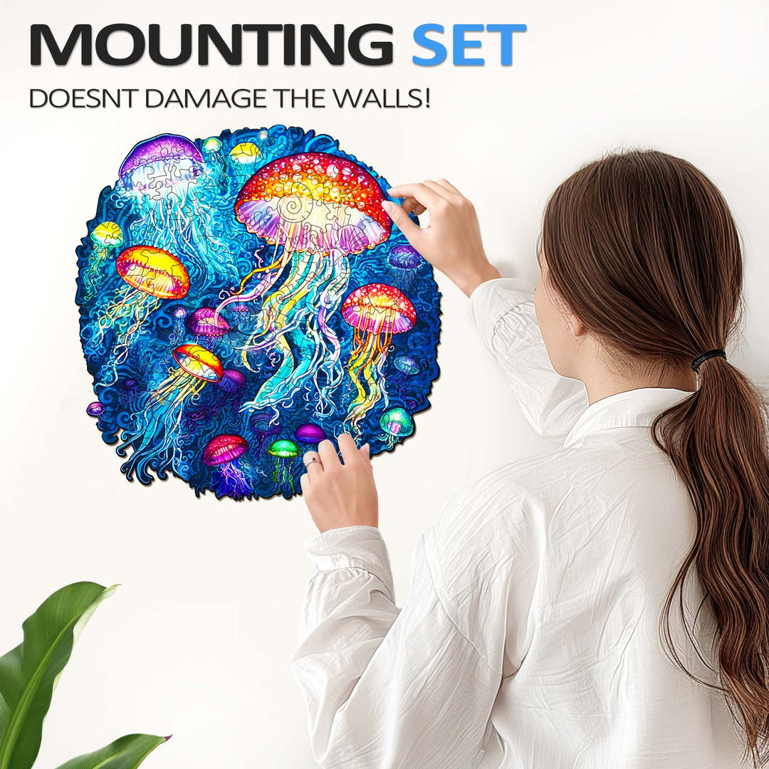 Colorful Jellyfish Wooden Jigsaw Puzzle