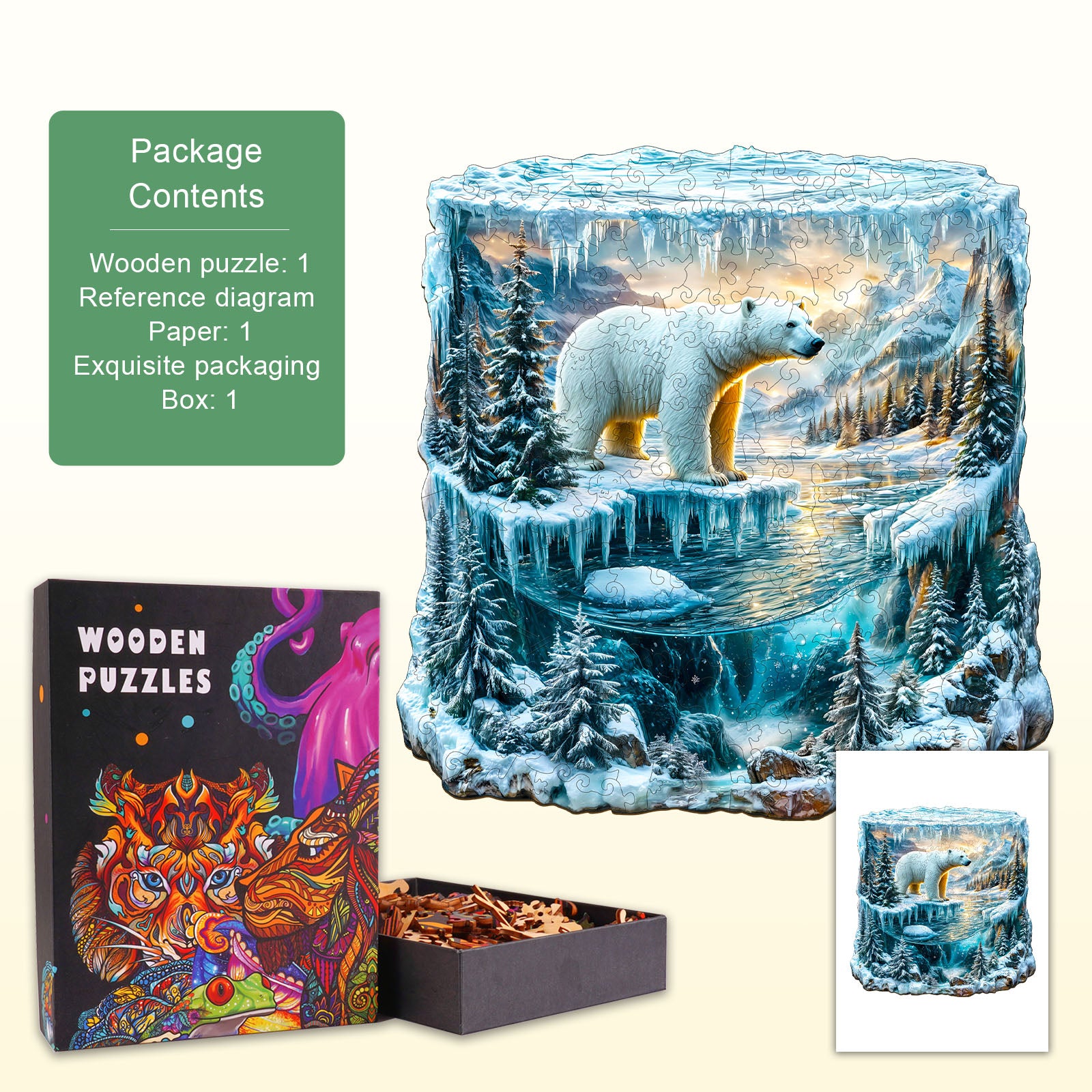 Gefrorene Eisbären-1 Holzpuzzle