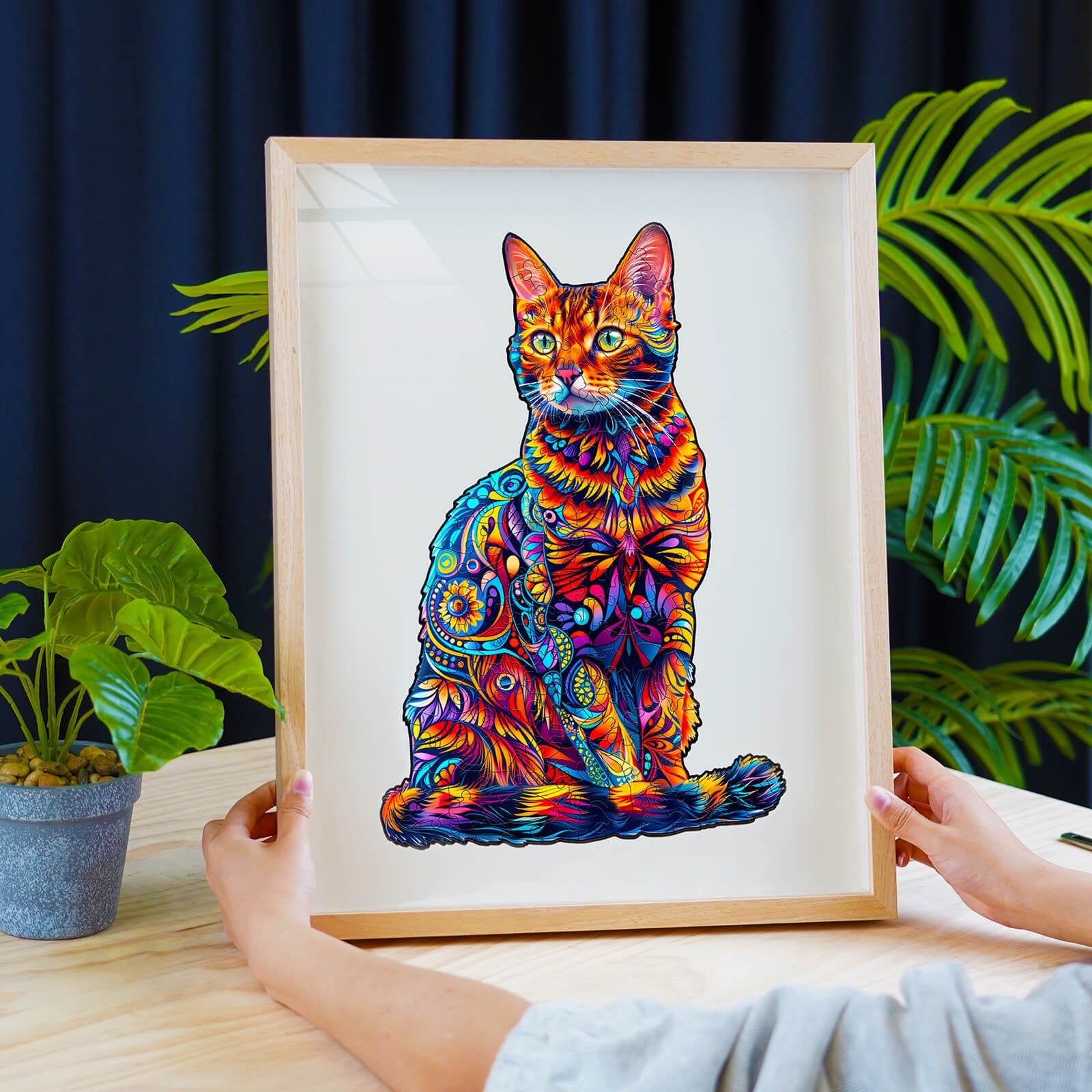 Jigsaw Puzzle Frame | Natural Solid Oak Wood Photo Frame – Woodbests