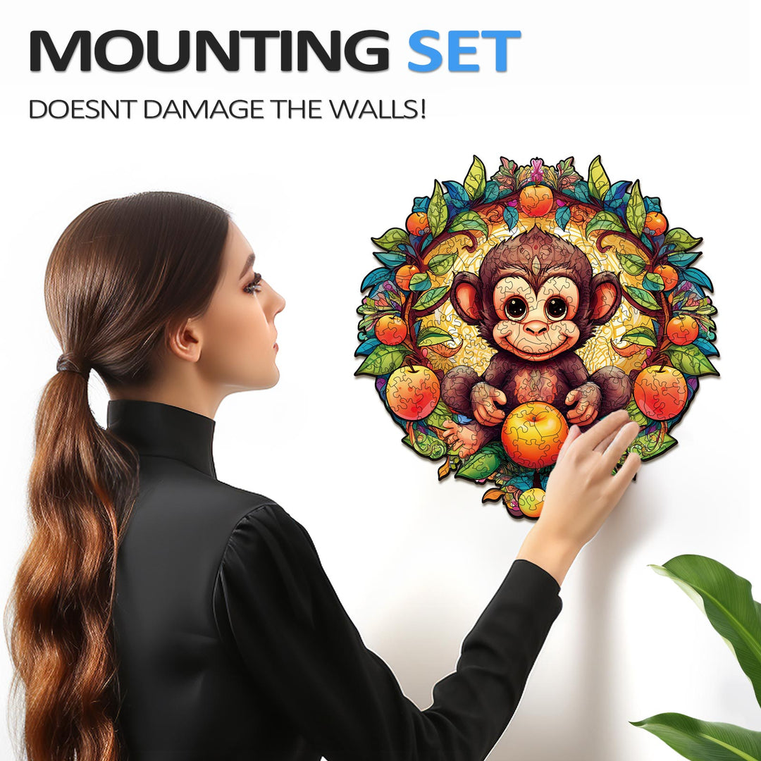 Happy Monkey Wooden Jigsaw Puzzle