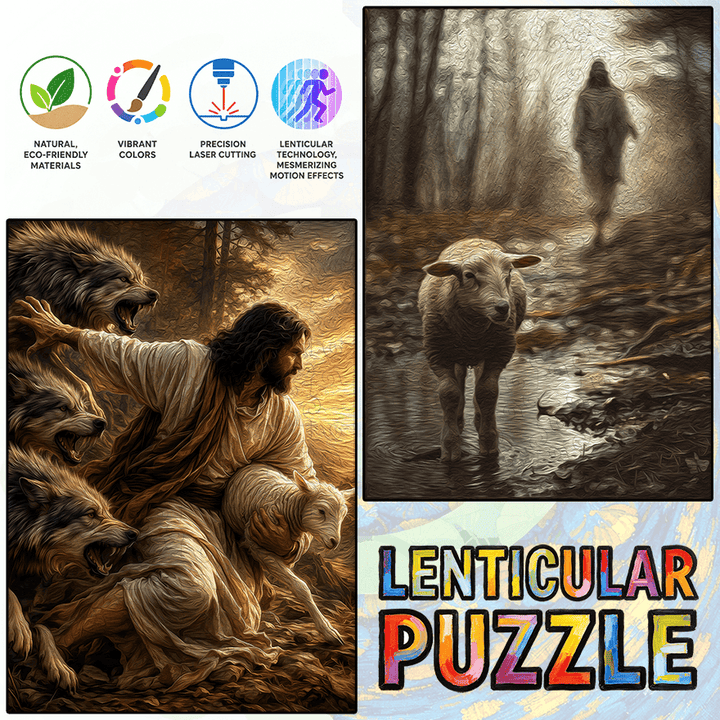 Jesus' sheep - Morphing Lenticular Puzzle