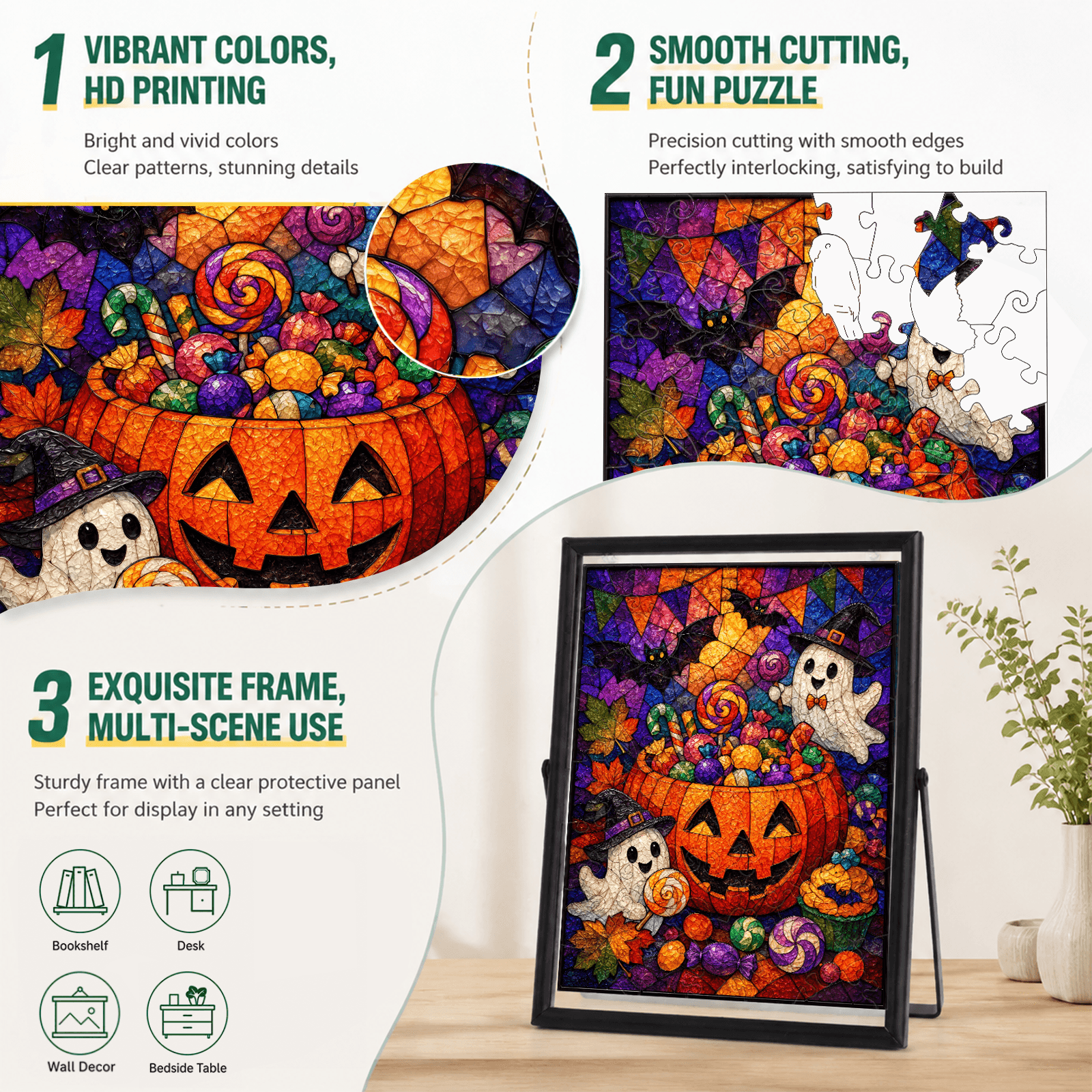 Acrylic Puzzle Art – Spooky Ghost Candy Halloween Night