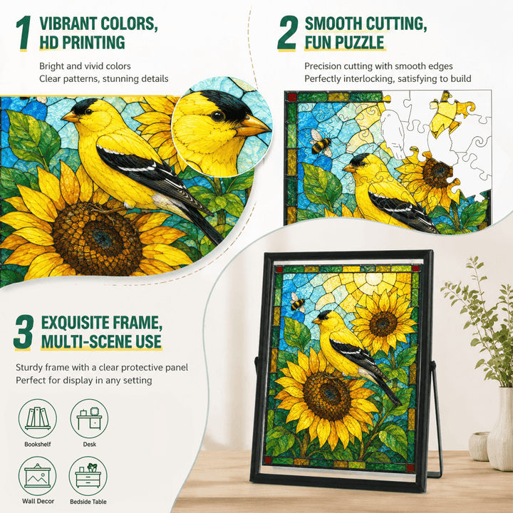 Acrylic Sunflower Puzzle – Golden Bloom Art Piece