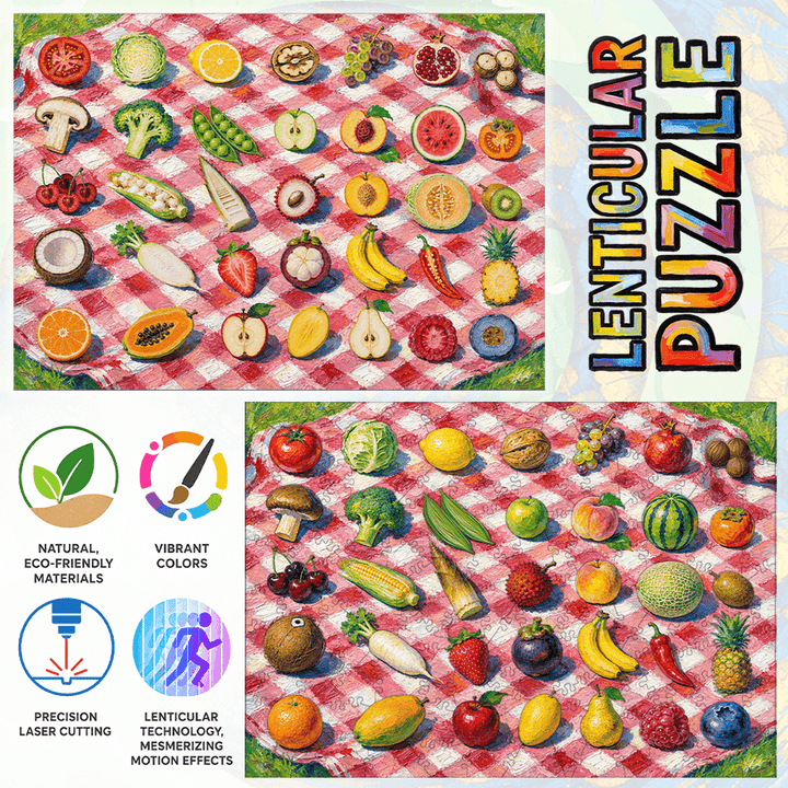Fresh Harvest Camping - Morphing Lenticular Puzzle