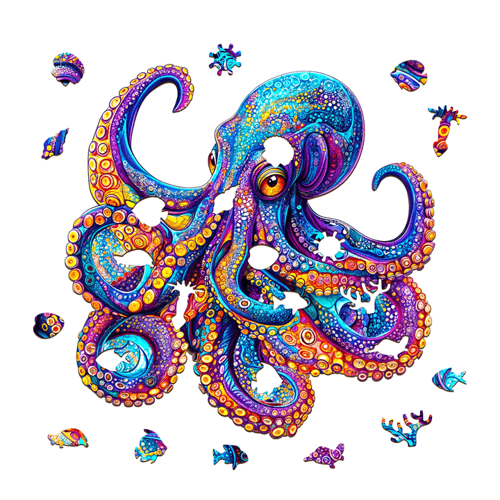 Colorful Octopus Wooden Jigsaw Puzzle