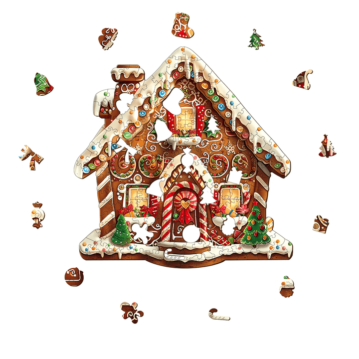 Christmas Gingerbread House-1 Wooden Jigsaw Puzzle - Woodbests