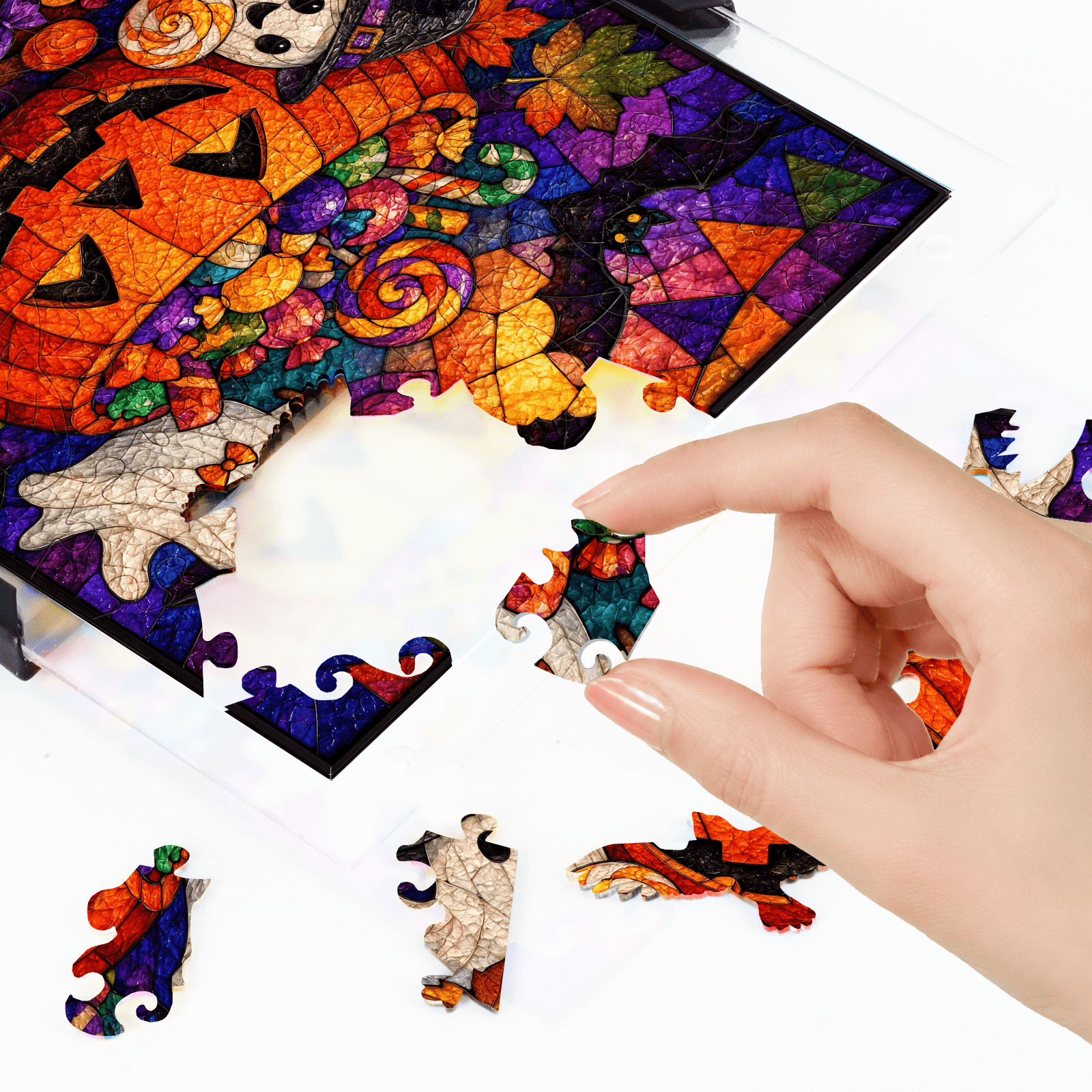 Acrylic Puzzle Art – Spooky Ghost Candy Halloween Night