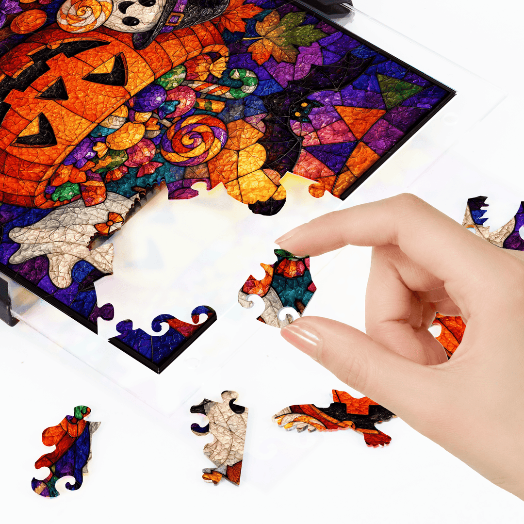 Acrylic Puzzle Art – Spooky Ghost Candy Halloween Night