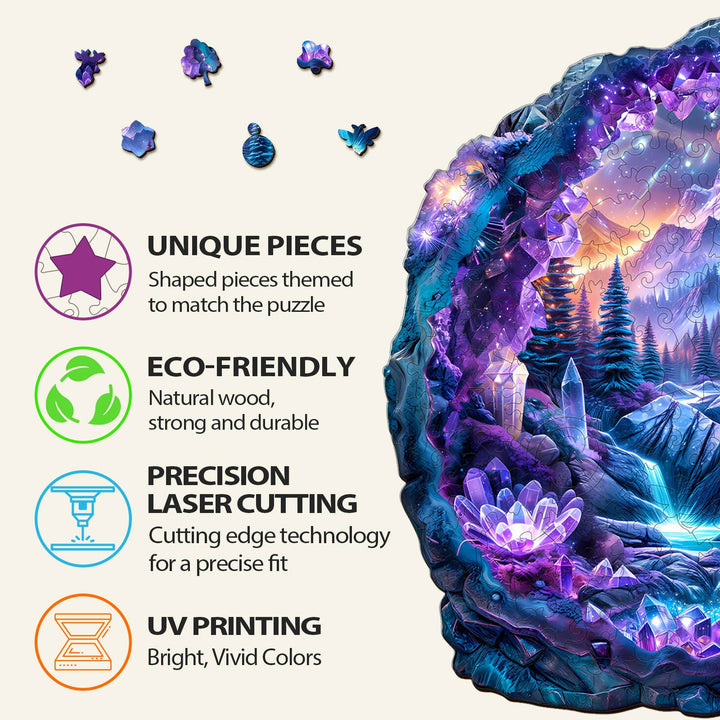 Crystal mine landscape-1 Wooden Jigsaw Puzzle