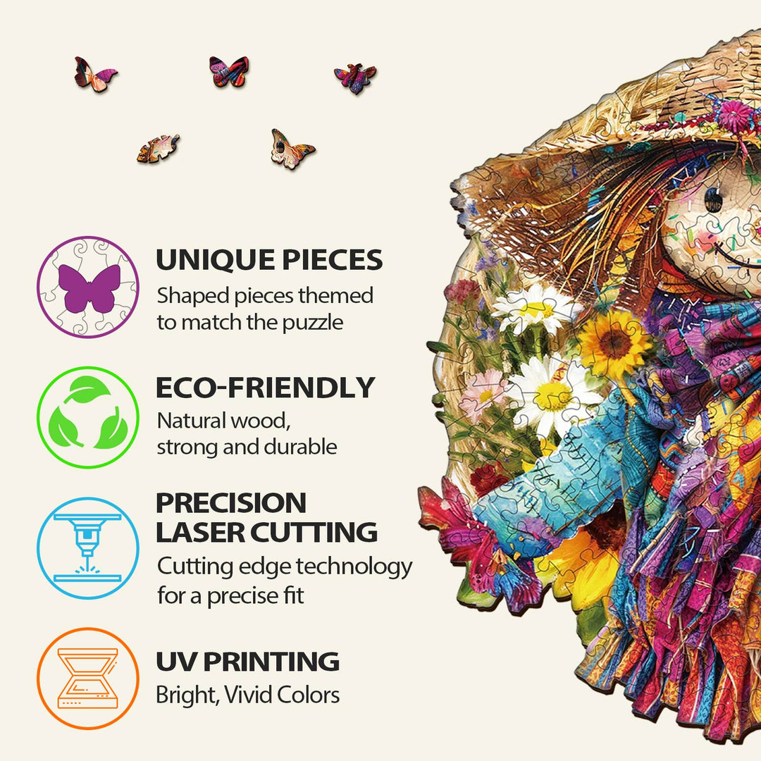 Straw Maiden Wooden Jigsaw Puzzle