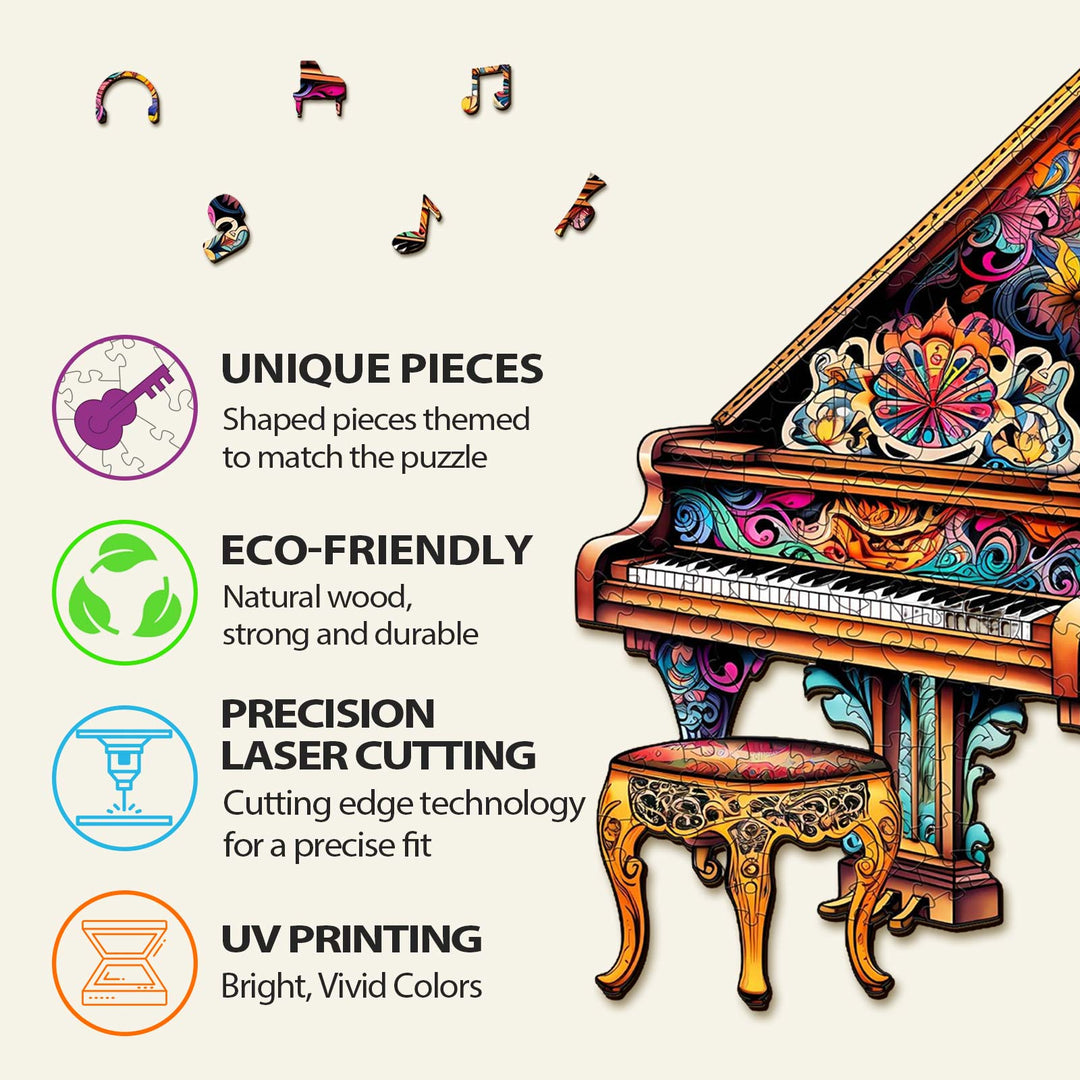 Rompecabezas de Madera de Piano Táctil