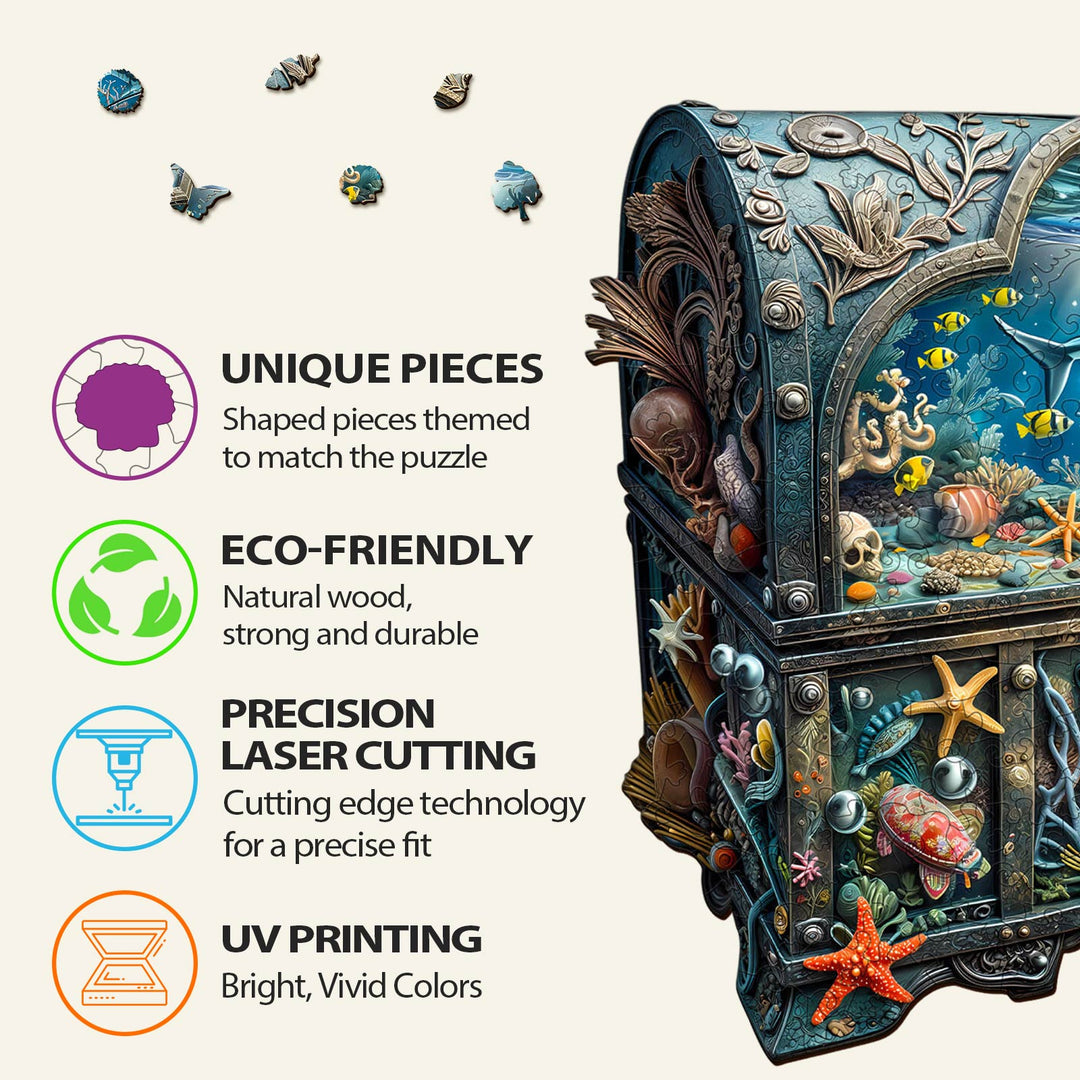 Puzzle en bois 3D Coffre au Trésor Océan-2