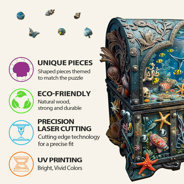 Puzzle en bois 3D Coffre au Trésor Océan-2
