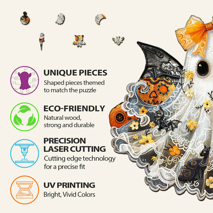 Little Miss Ghost Wooden Jigsaw Puzzle