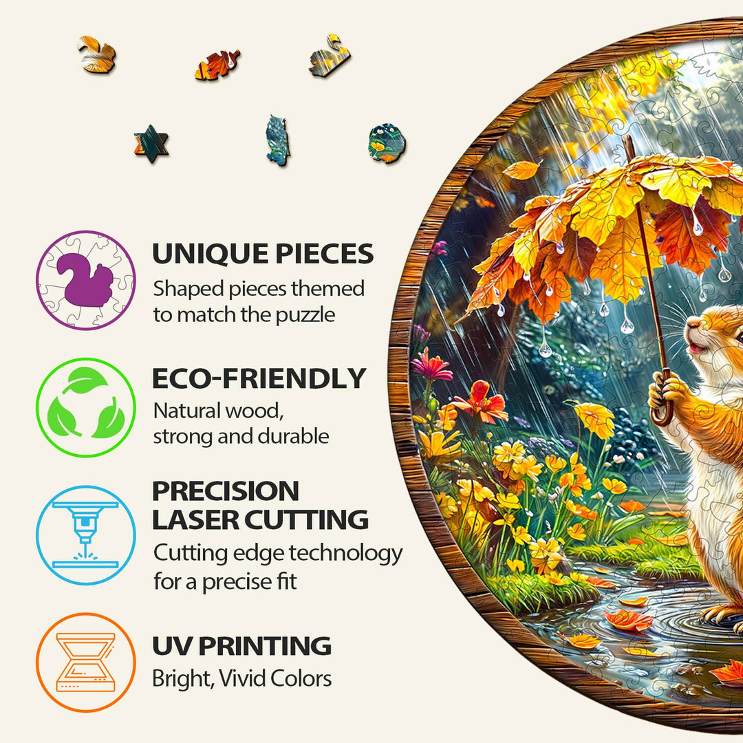 Eichhörnchen-Träume Holz-Puzzle