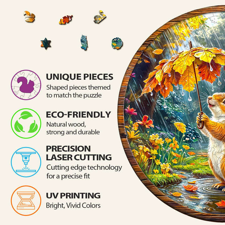 Eichhörnchen-Träume Holz-Puzzle