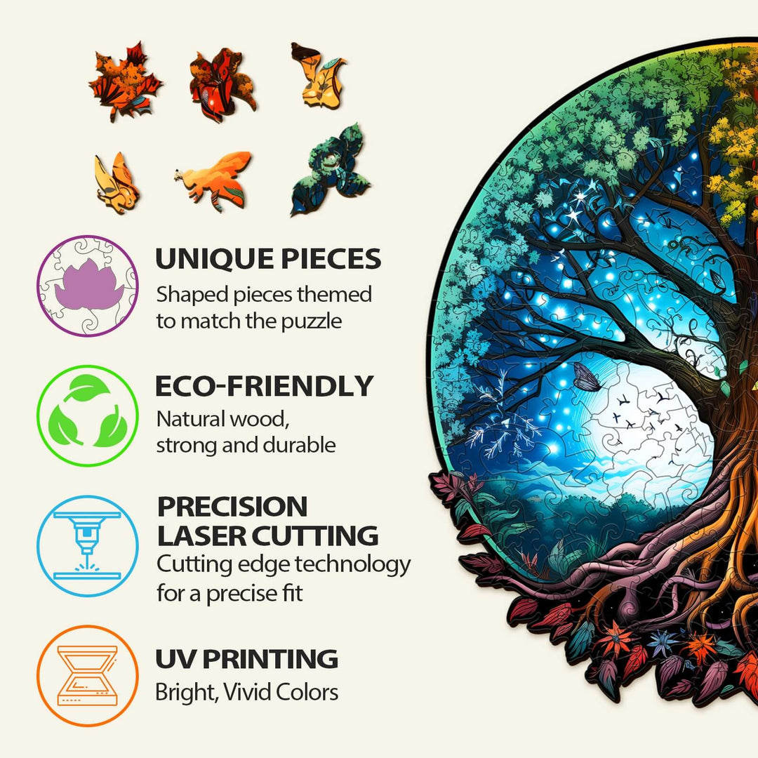 Yin Yang Baum des Lebens 7 Holzpuzzle