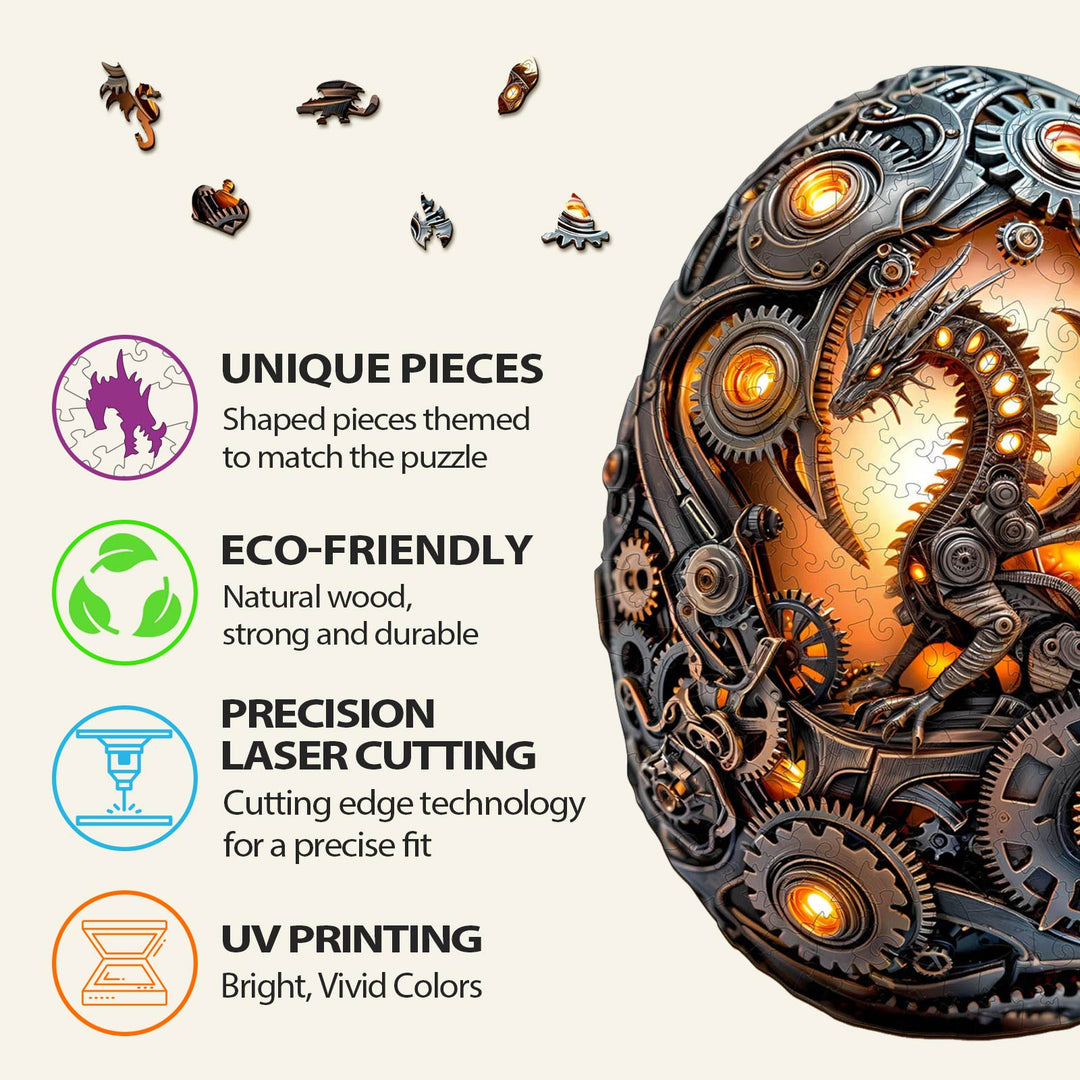 Mechanical Dragon Egg Wooden Jigsaw Puzzle