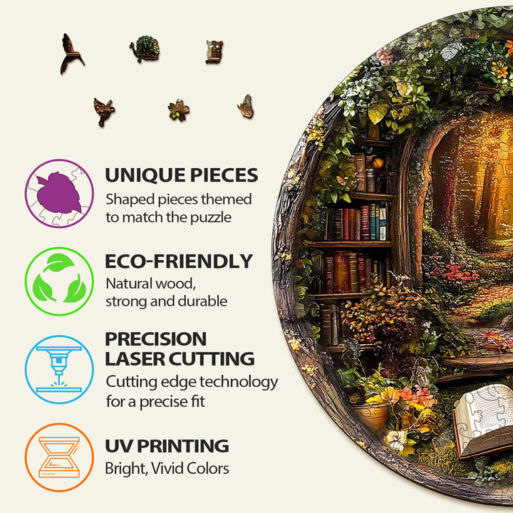 Baumhaus Bibliothek Holzpuzzle