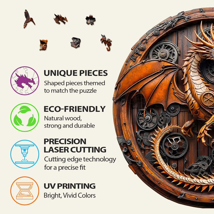 3D Mechanischer Drache-1 Holzpuzzle