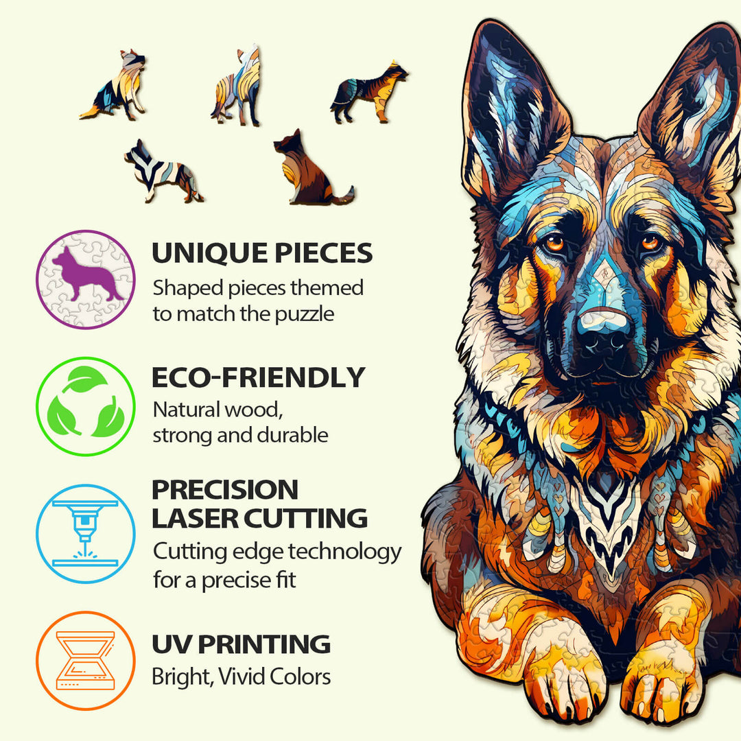 German Shepherd Wooden Jigsaw Puzzle