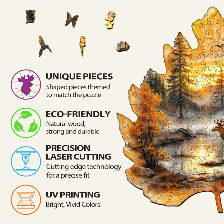 Golden Hoofprint Holz-Puzzle