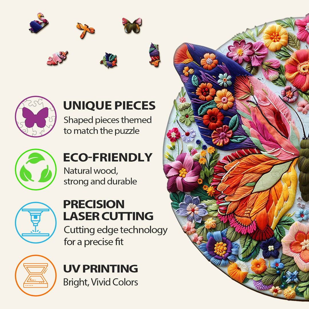 Woven Butterfly Wooden Jigsaw Puzzle