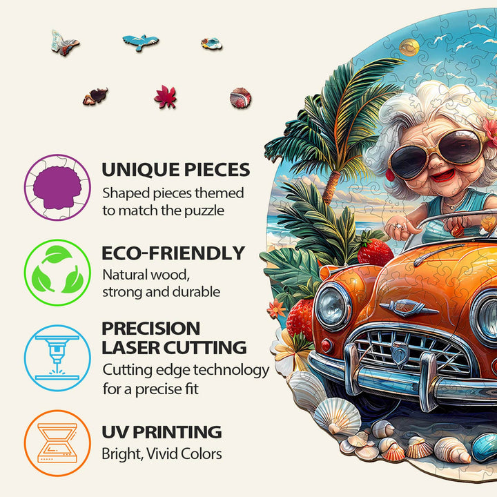 Jigsaw Puzzle en Bois Joyeuse Grand-mère