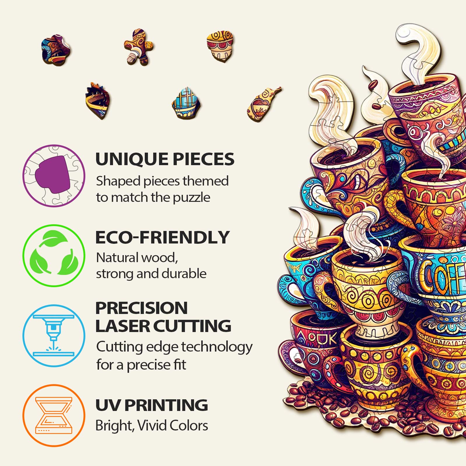 Casse-tête en bois Rêves de café