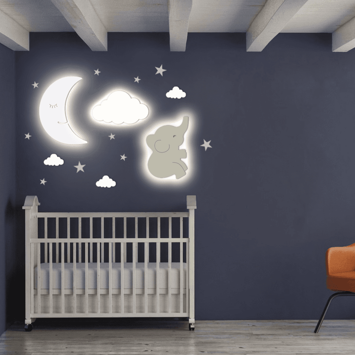 Moon and Cloud Wall Night Light - Woodbests