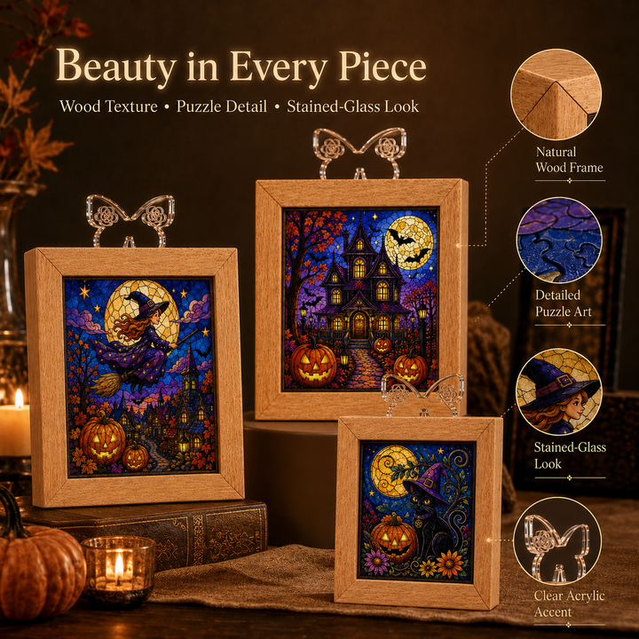 Acrylic Puzzle Night Light - The Halloween Crow