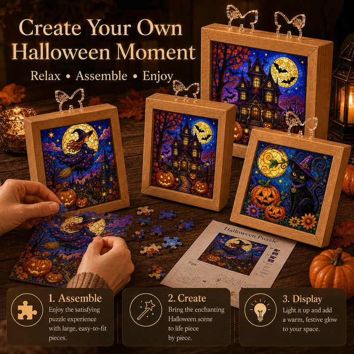 Acrylic Puzzle Night Light - The Halloween Crow