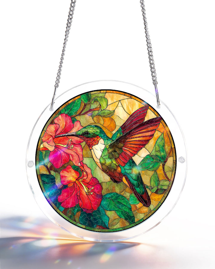 Acrylic Jigsaw Puzzle Suncatcher - Emerald Flame Hummingbird