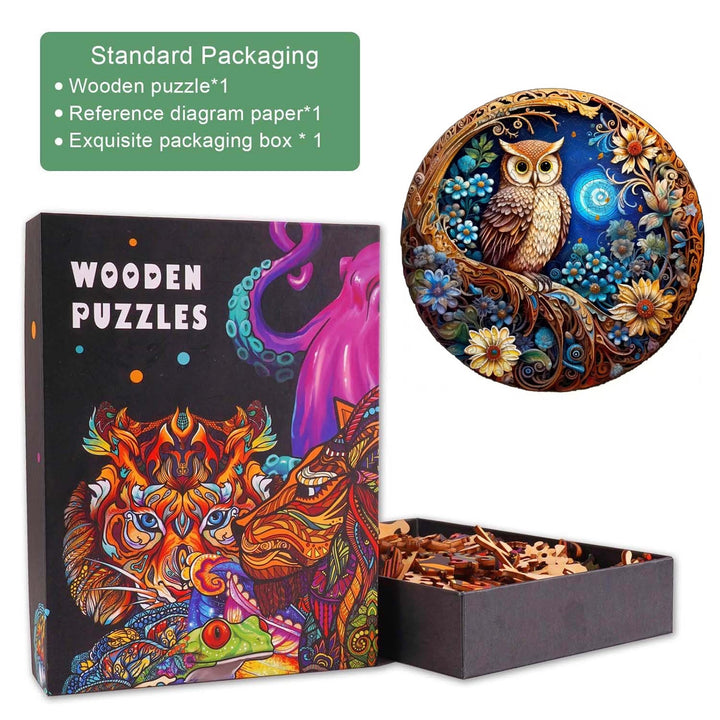 Moonlight Owl Wooden Jigsaw Puzzle