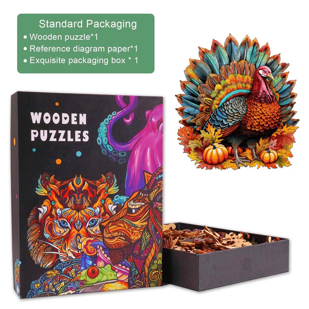 Colorful Turkey Wooden Jigsaw Puzzle
