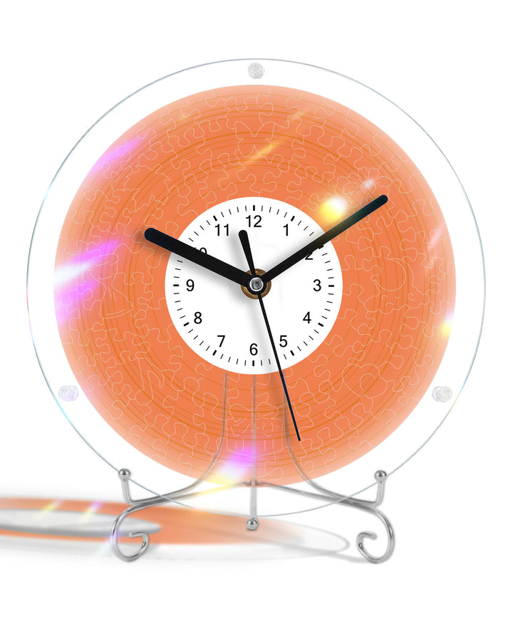 DIY Acrylpuzzle-Uhr Bausatz - Lebhaftes Orange