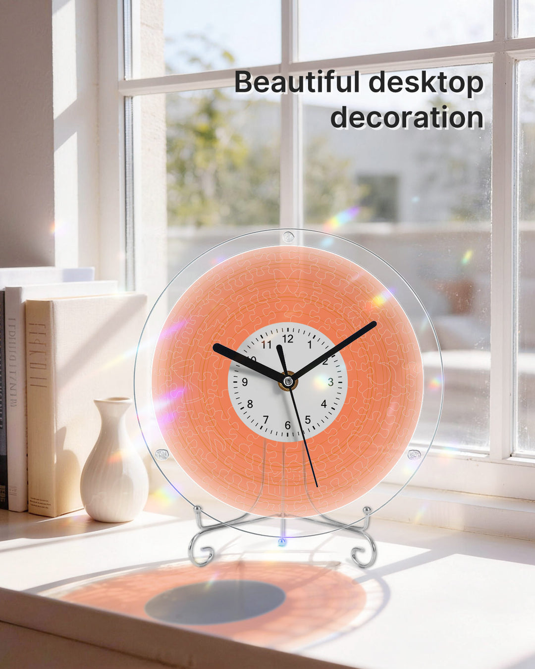 DIY Acrylpuzzle-Uhr Bausatz - Lebhaftes Orange