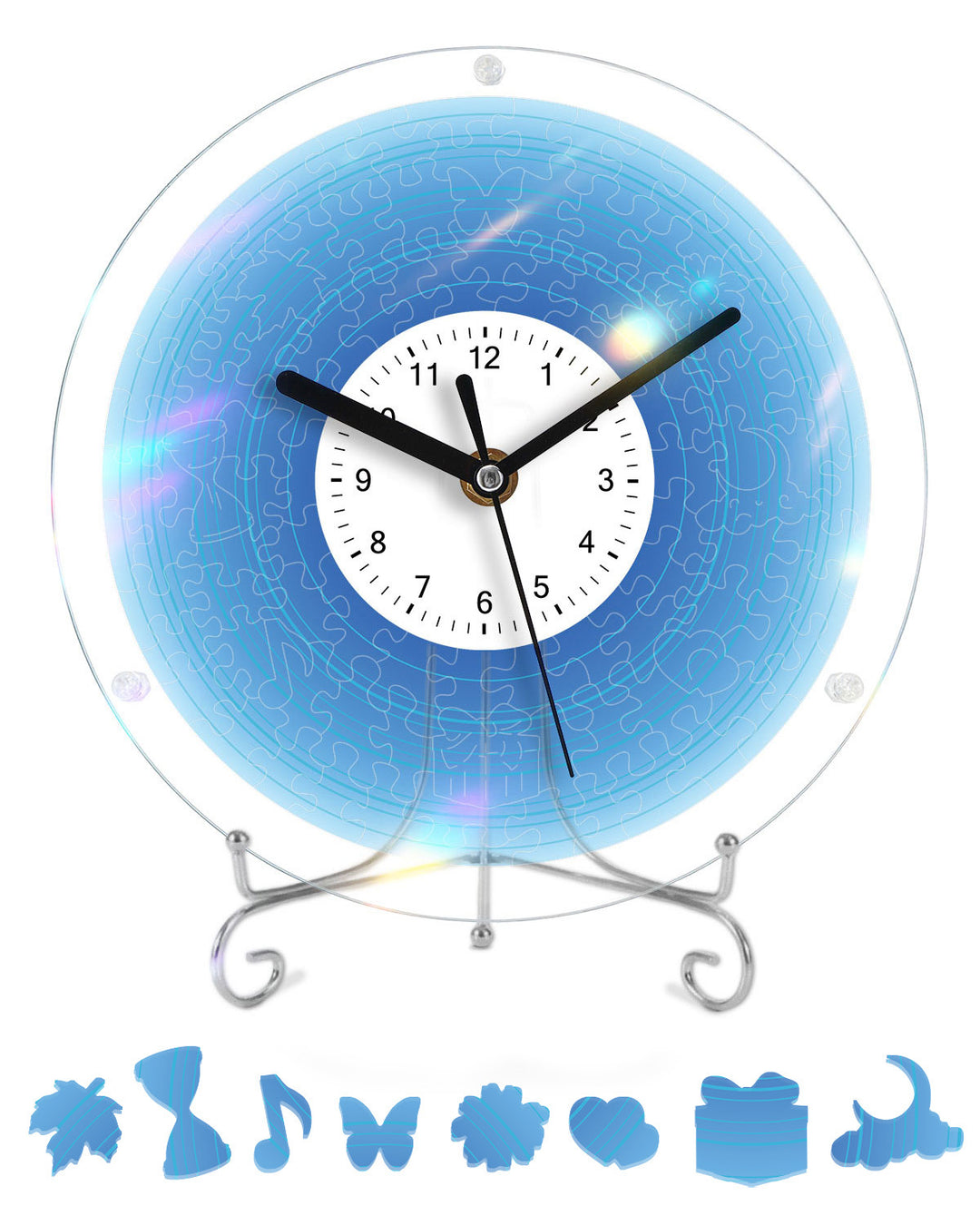Kit DIY Horloge Puzzle Acrylique - Bleu Dégradé