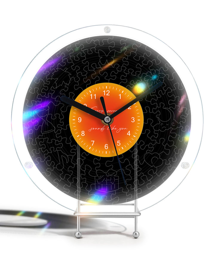 Kit d'horloge puzzle DIY en acrylique - Noir classique