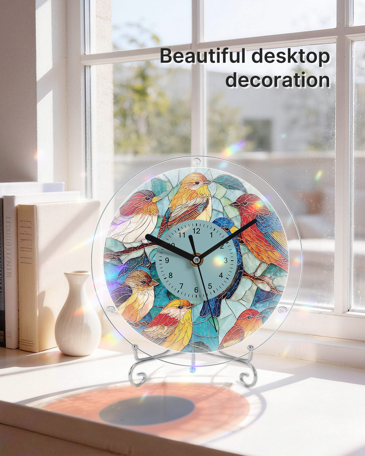 Kit DIY Horloge Puzzle Acrylique - Oiseaux en Harmonie