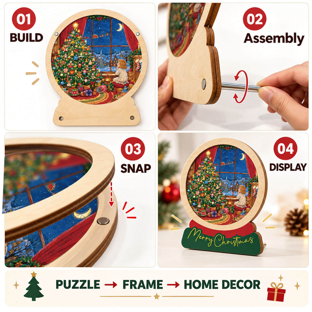 Magnetic Frame Wooden Puzzle - Christmas Wishes