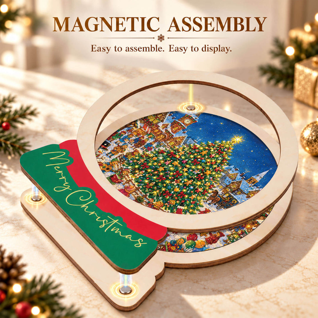Magnetic Frame Wooden Puzzle - Village Celebration