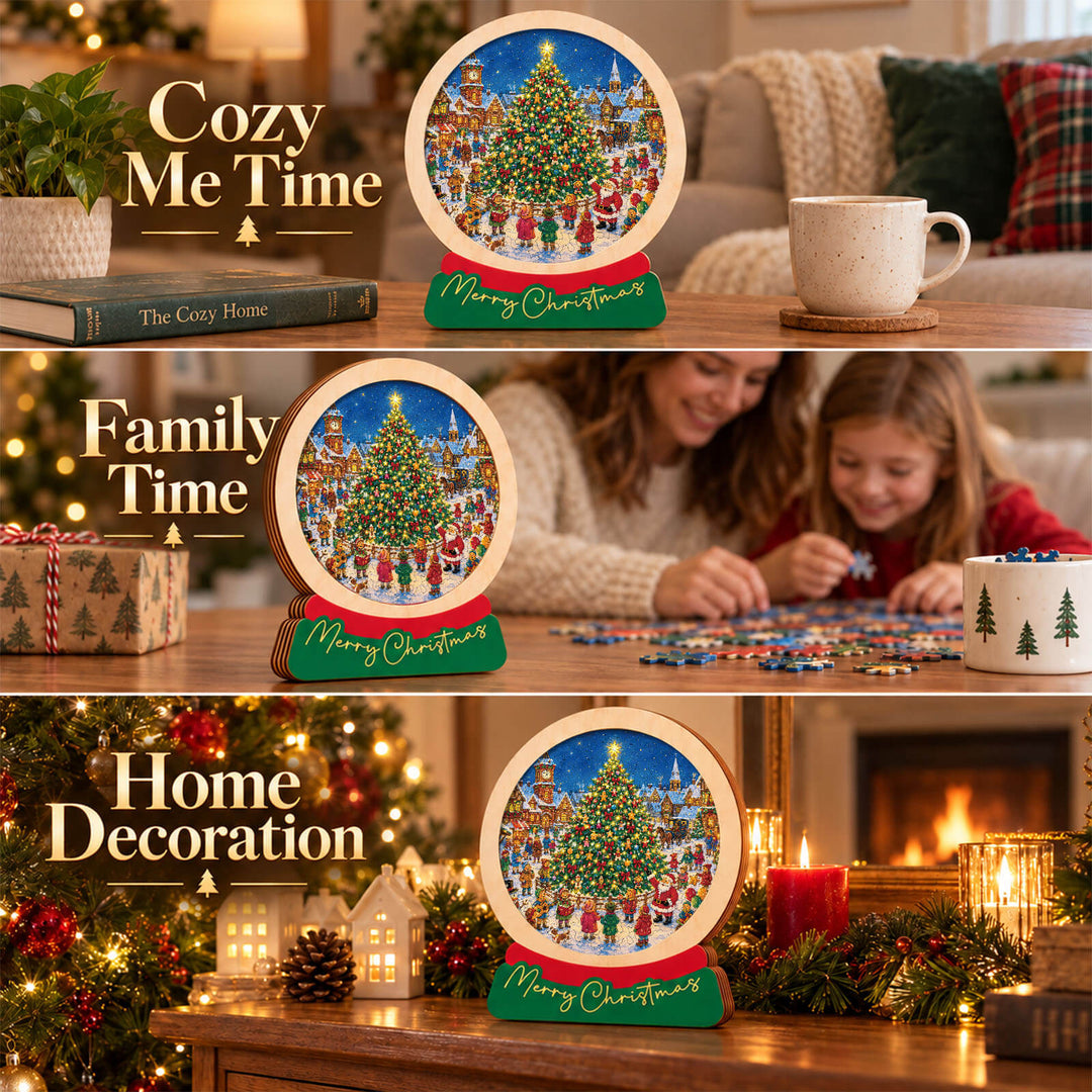 Magnetic Frame Wooden Puzzle - Village Celebration
