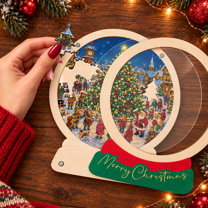 Magnetic Frame Wooden Puzzle - Village Celebration