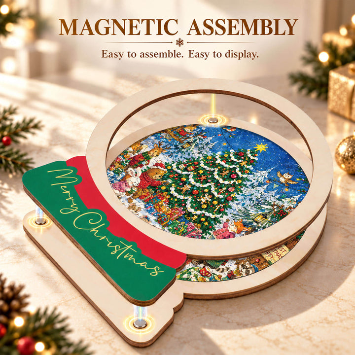 Magnetic Frame Wooden Puzzle - Woodland Noel