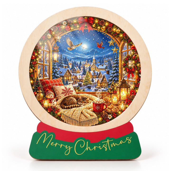Magnetic Frame Wooden Puzzle - Cozy Christmas Nook