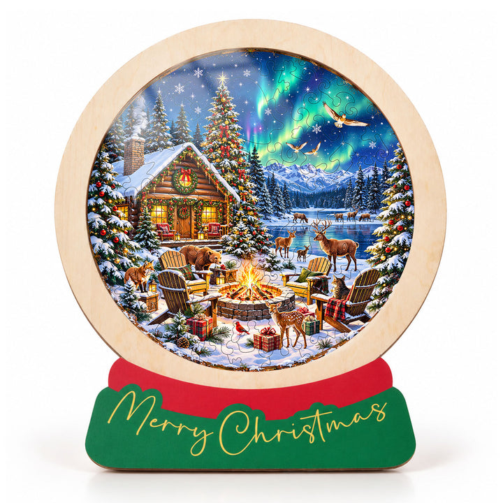 Magnetic Frame Wooden Puzzle - Aurora Christmas Camp